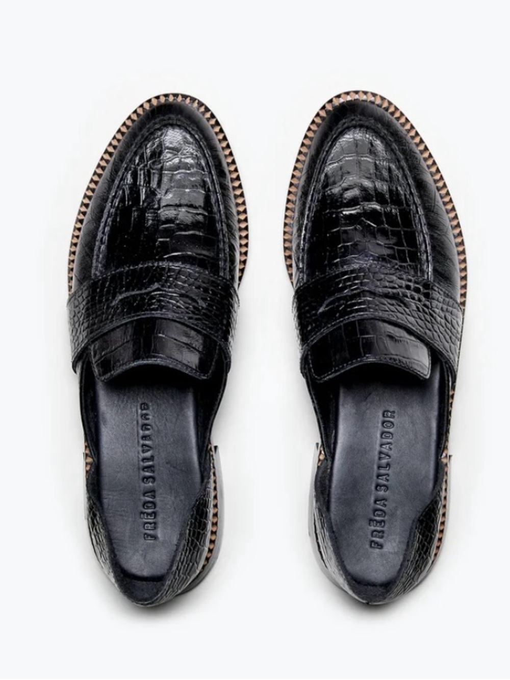 Freda Salvador TASH D'ORSAY MOCCASIN Croc Leather Oxford Loafer Free People Sz 5